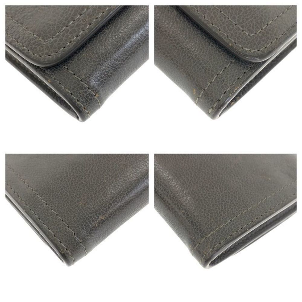 Prada Gray Light Blue Silver Hardware Leather Lon… - image 3